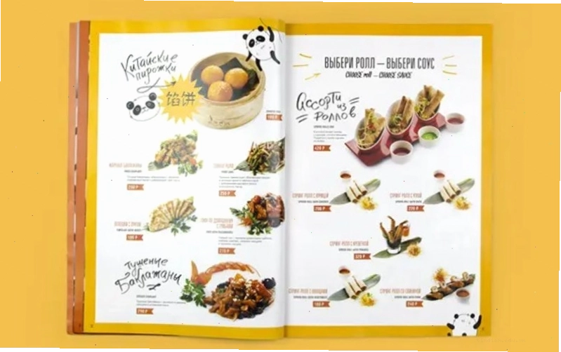 Mẫu menu đơn giản dễ thương hình gấu trúc