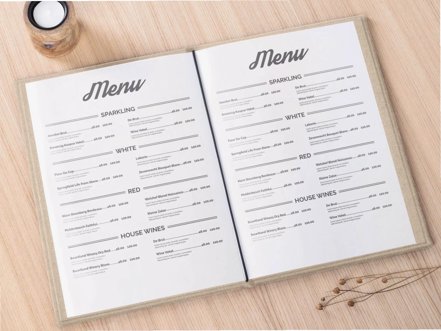Mẫu menu nhà hàng quán ăn với hình ảnh món ăn hấp dẫn
