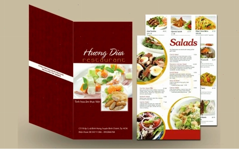 Mẫu thực đơn nhà hàng đặc sản vùng miền