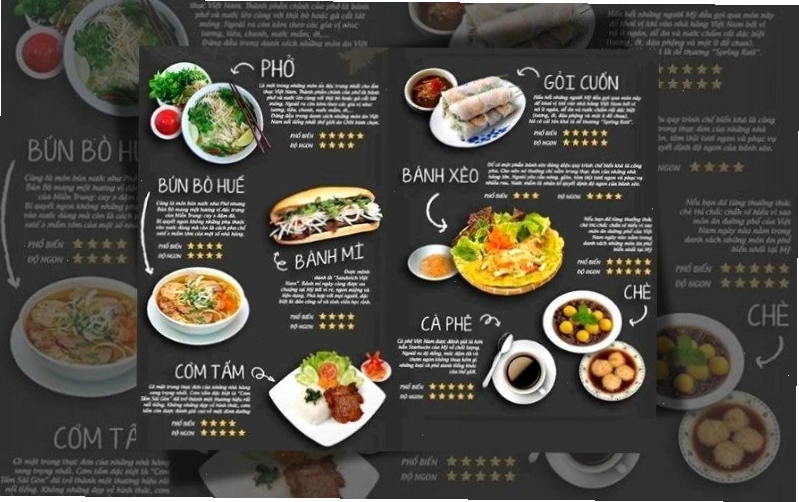 Menu cho các món ăn dân dã quen thuộc