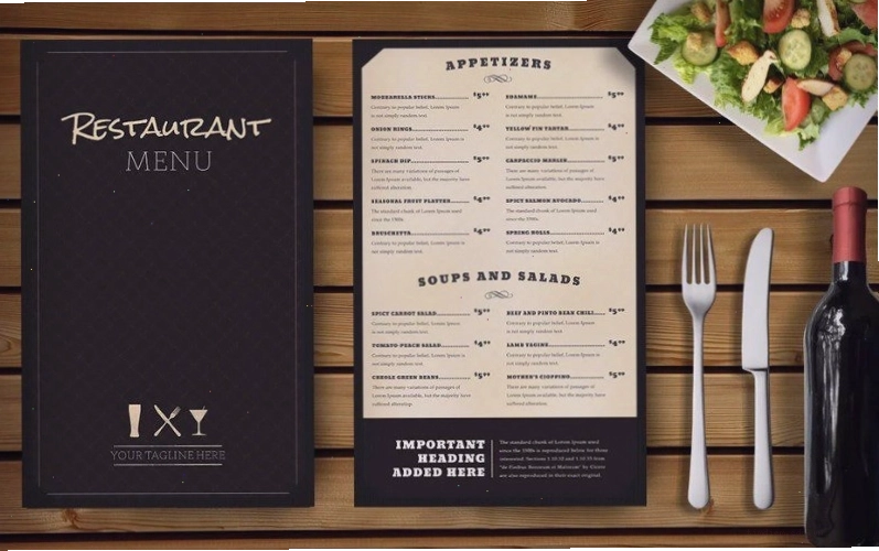 Menu là một phần không thể thiếu trong mọi nhà hàng hiện đại