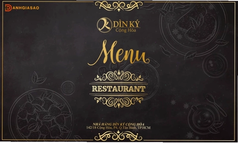 Menu nhà hàng Dìn Ký Cộng Hòa đa dạng các món hải sản tươi ngon