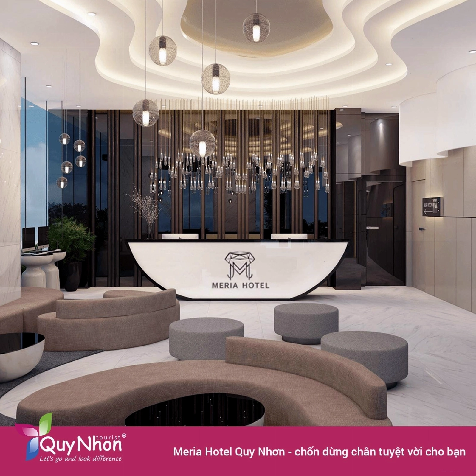 Meria Hotel Quy Nhơn - chốn dừng chân tuyệt vời với sảnh đón khách sang trọng