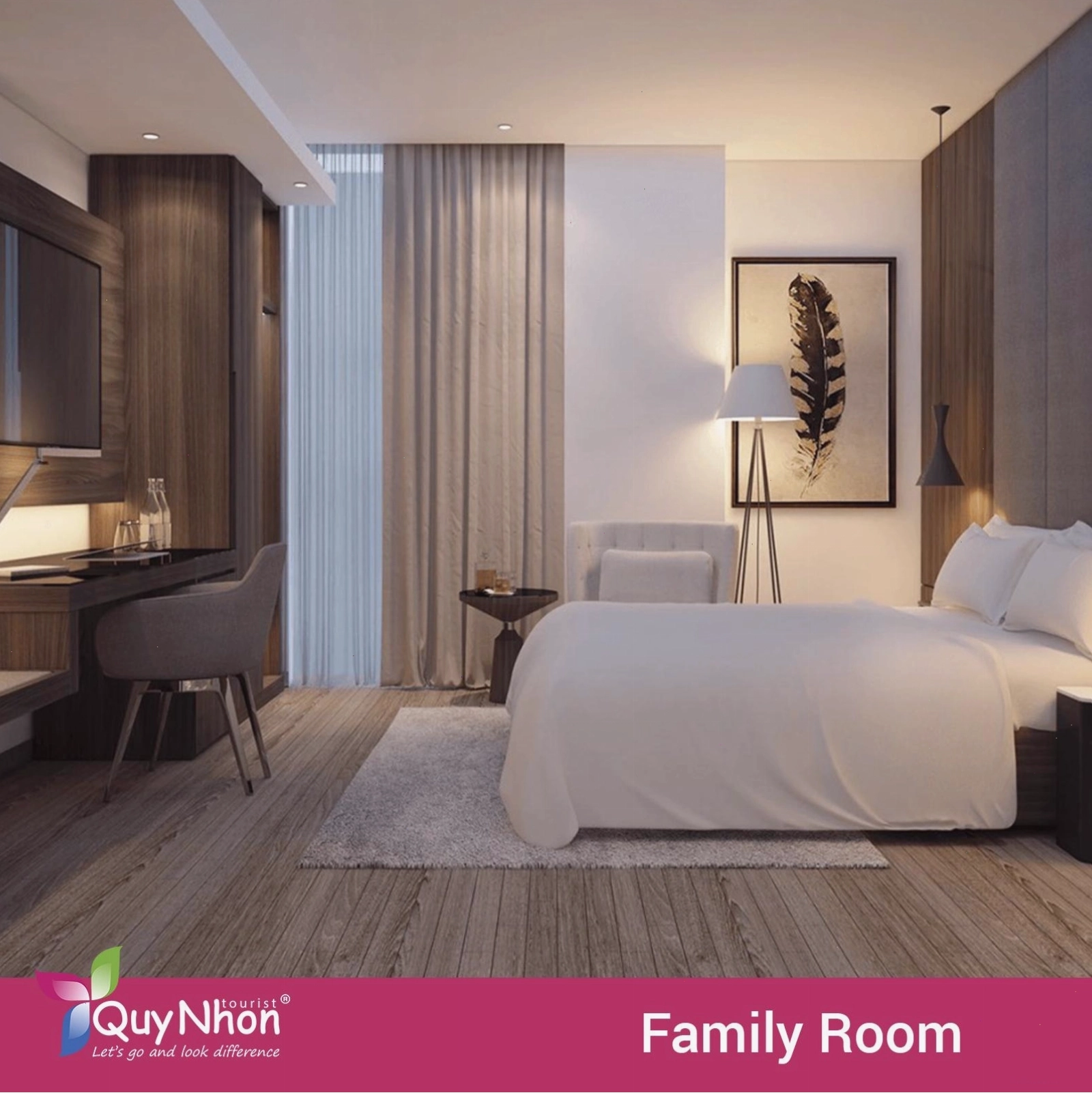Meria Hotel Quy Nhơn cung cấp hạng phòng Family Room tiện nghi