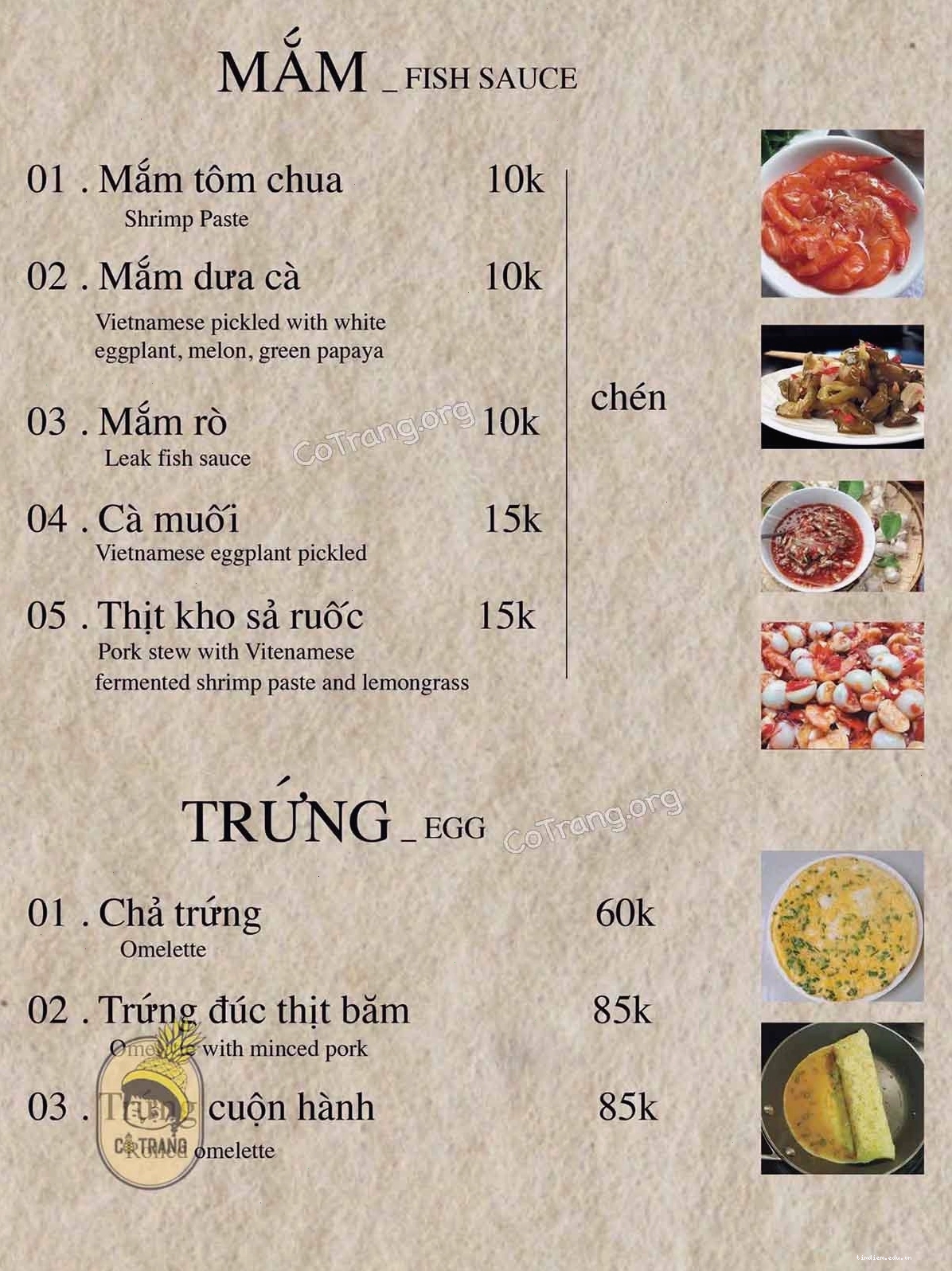 Món ăn đặc sản Huế tại Nhà hàng Gạo