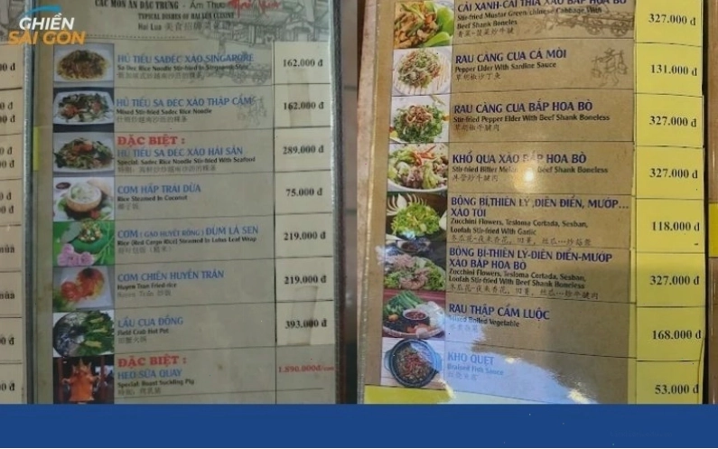 Món ăn đặc sản miền Tây hấp dẫn tại nhà hàng Hai Lúa Sài Gòn