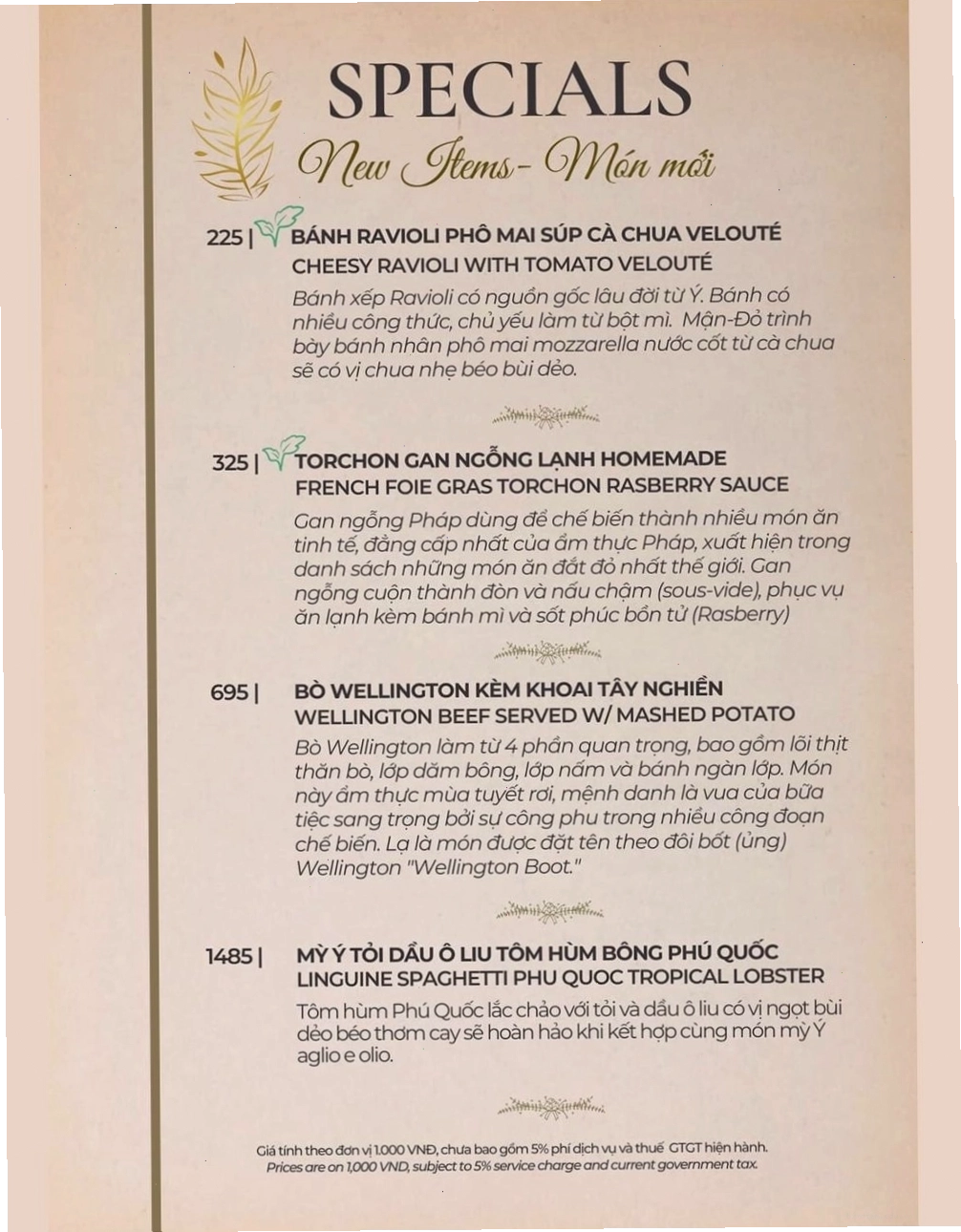Món ăn Việt Nam được biến tấu theo phong cách Á-Âu tại Maison Mận Đỏ