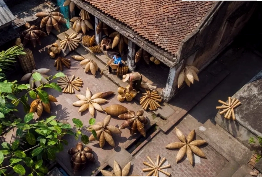 Một góc làng Thủ Sỹ nhìn từ trên cao