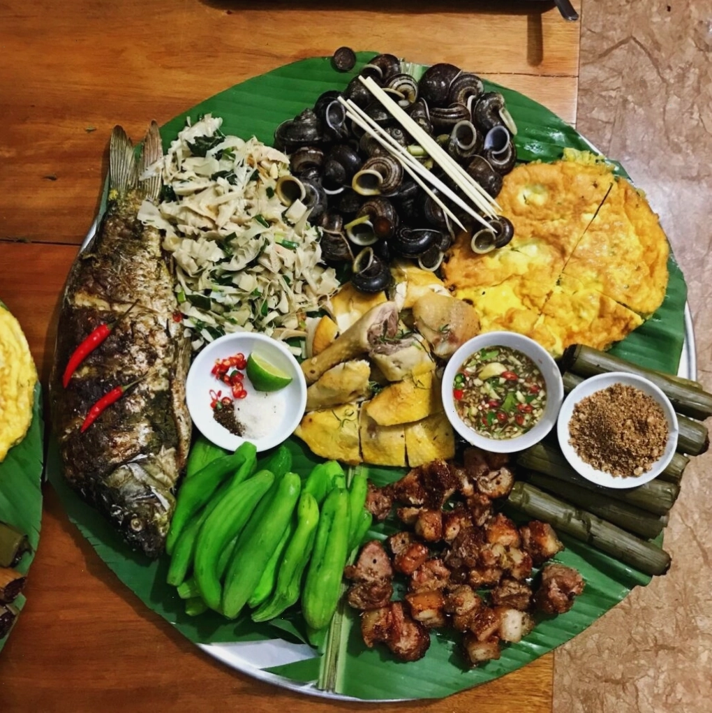 Một góc trang trí đậm chất Tây Bắc tại nhà hàng Mai Châu