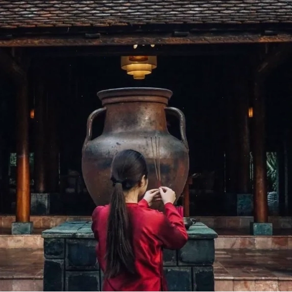 Một góc yên bình tại một villa ở Huế
