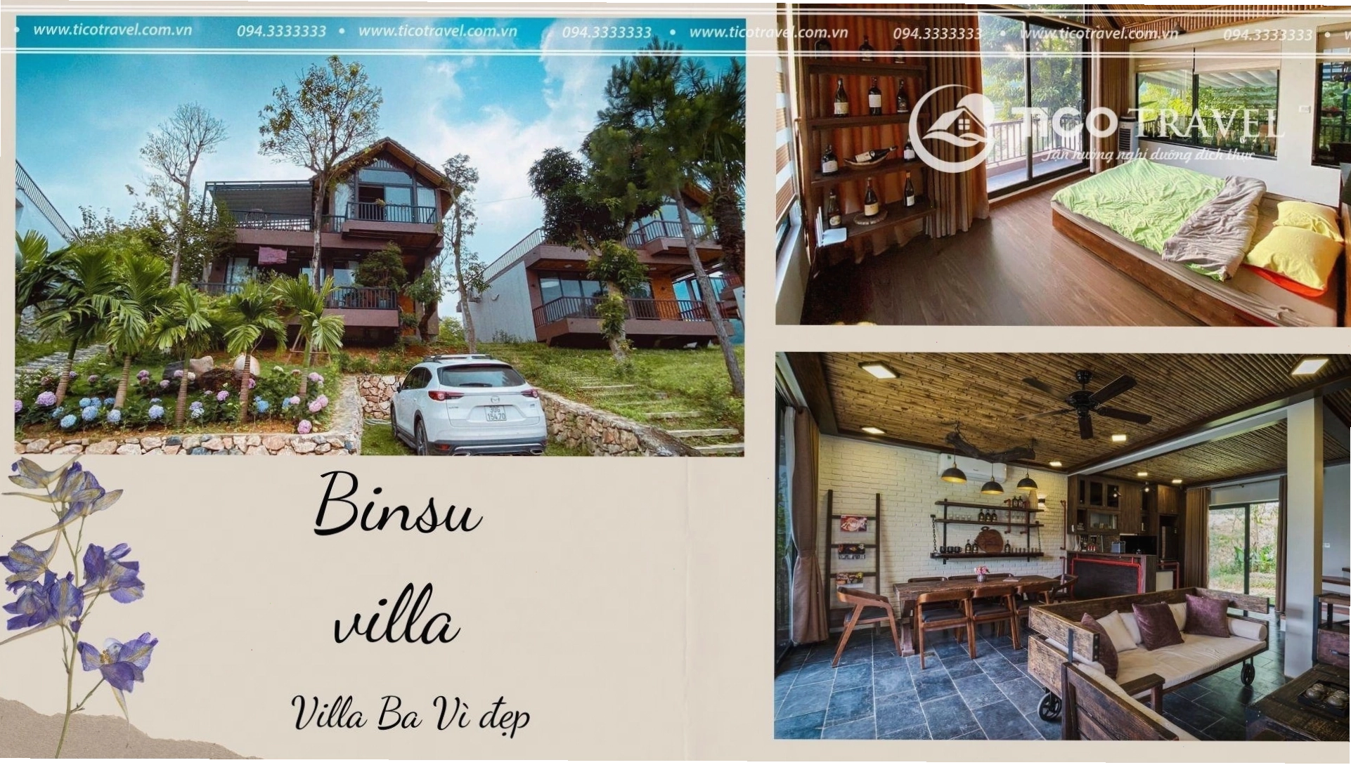 Một mẫu villa Ba Vì có sân vườn rộng, thích hợp cho các hoạt động ngoài trời