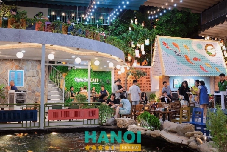 Nghiền Cafe KoiLand, Hà Nội - Quán cafe cá koi với không gian xanh