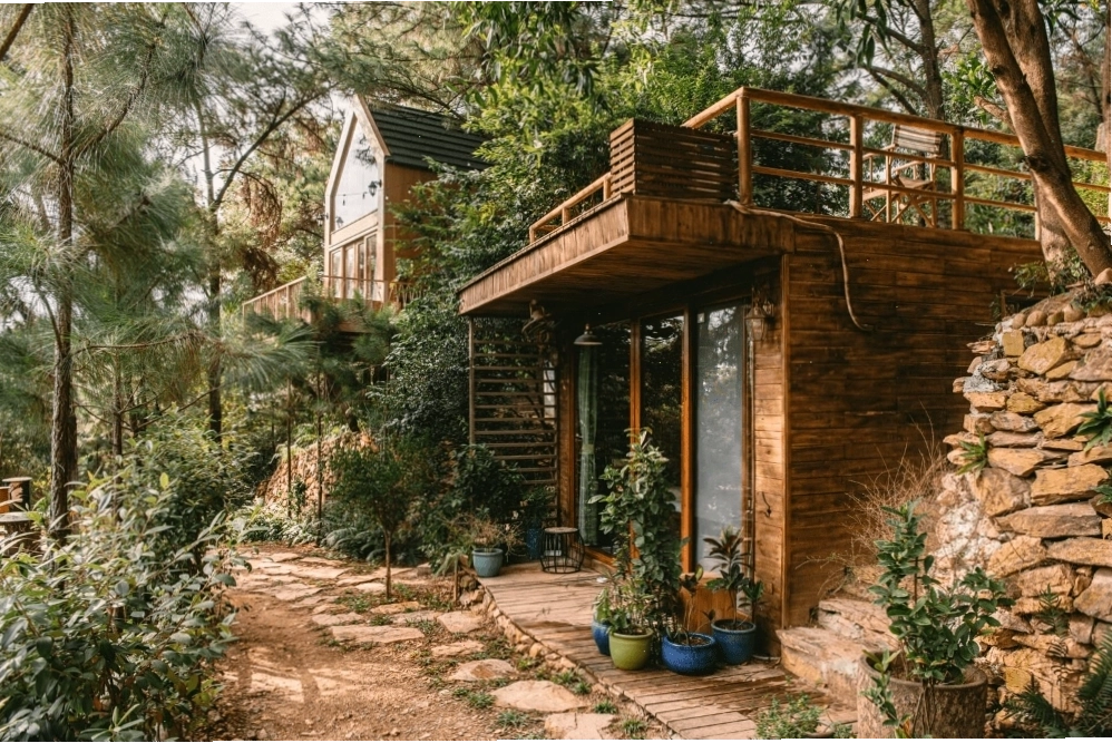 Nhà Bên Rừng U Lesa, một homestay Sóc Sơn cho 2 người với không gian xanh mát