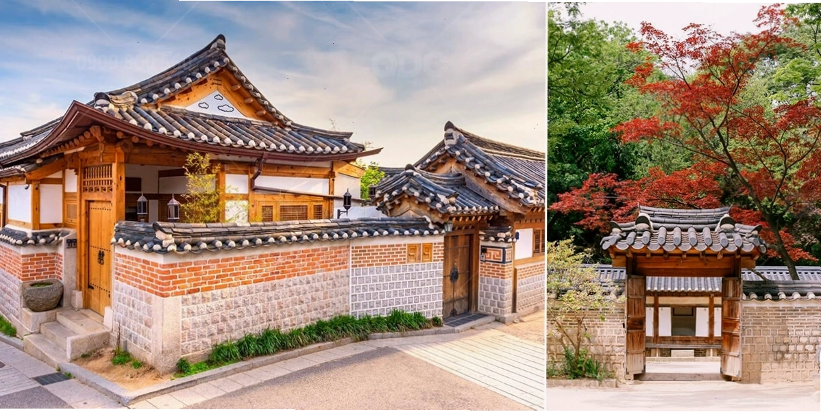 Nhà hàng Hàn Quốc với mặt tiền kiến trúc Hanok truyền thống