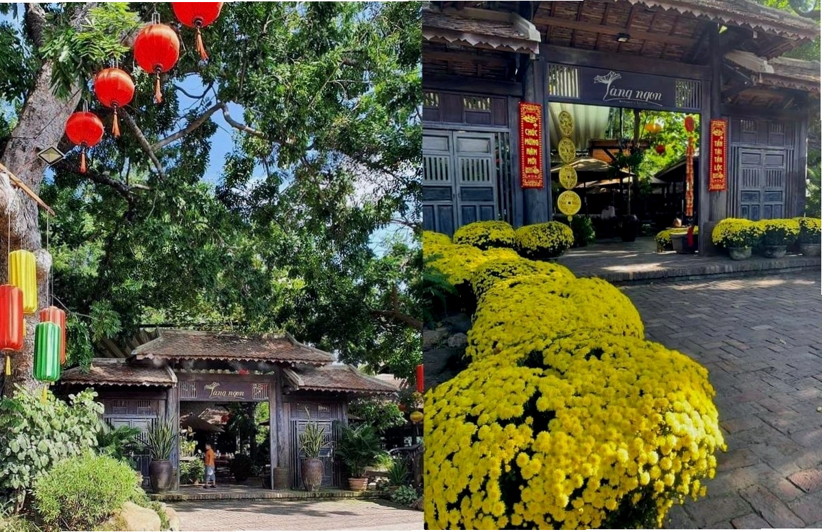 Nhà hàng Làng Ngon Nha Trang với kiến trúc cổ kính và sân vườn thoáng đãng
