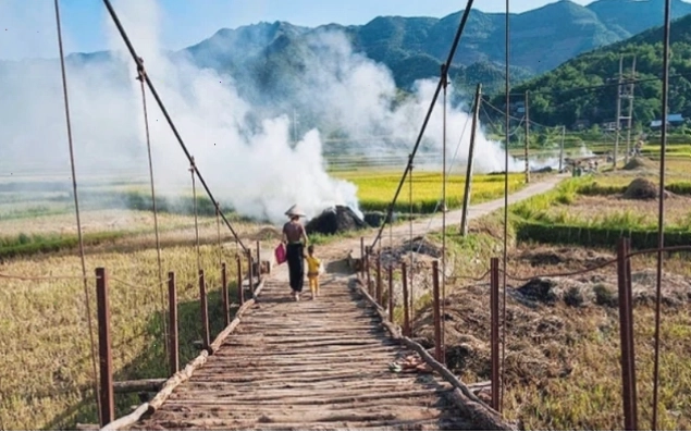 Nhà sàn truyền thống tại bản Ngòi Tu