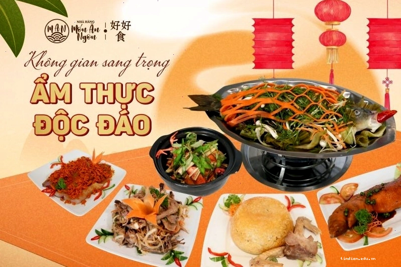Nhiều món ăn đặc sản Huế được bày trí hấp dẫn trên bàn tiệc