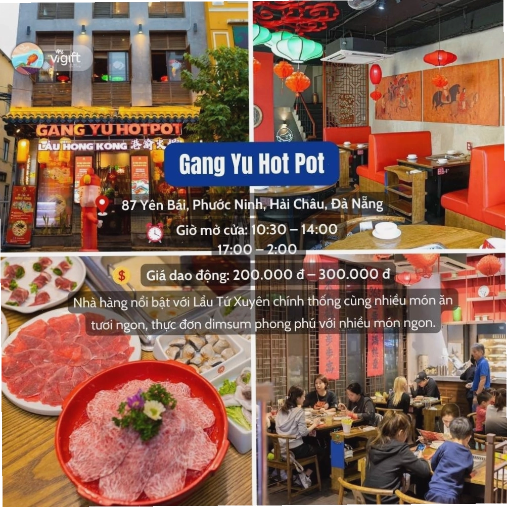 Nồi lẩu Tứ Xuyên cay nồng tại Gang Yu Hot Pot Đà Nẵng