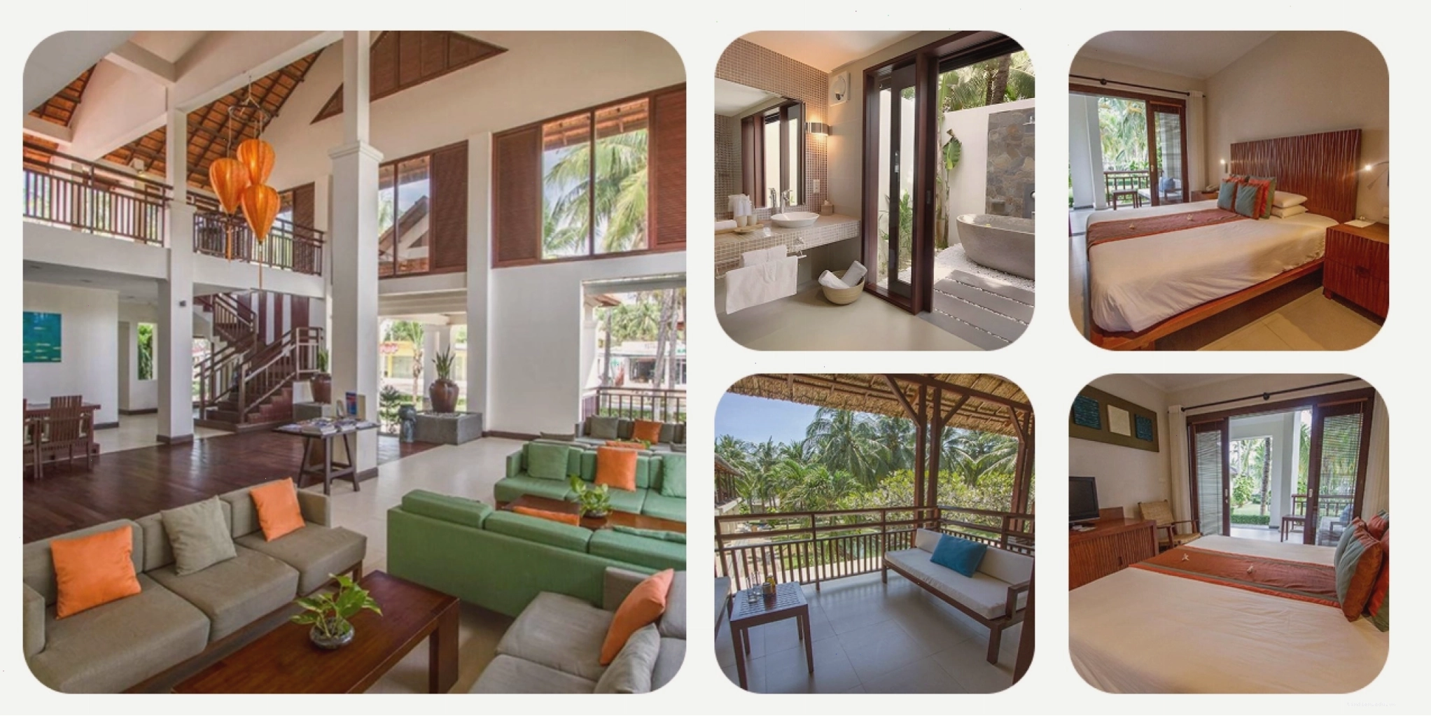 Nội thất Blue Ocean Resort với gam màu trung tính và vật liệu gỗ tự nhiên
