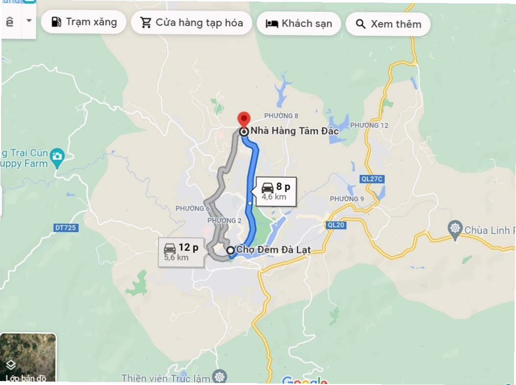 Nội thất hiện đại và sang trọng của nhà hàng Tâm Đắc Đà Lạt