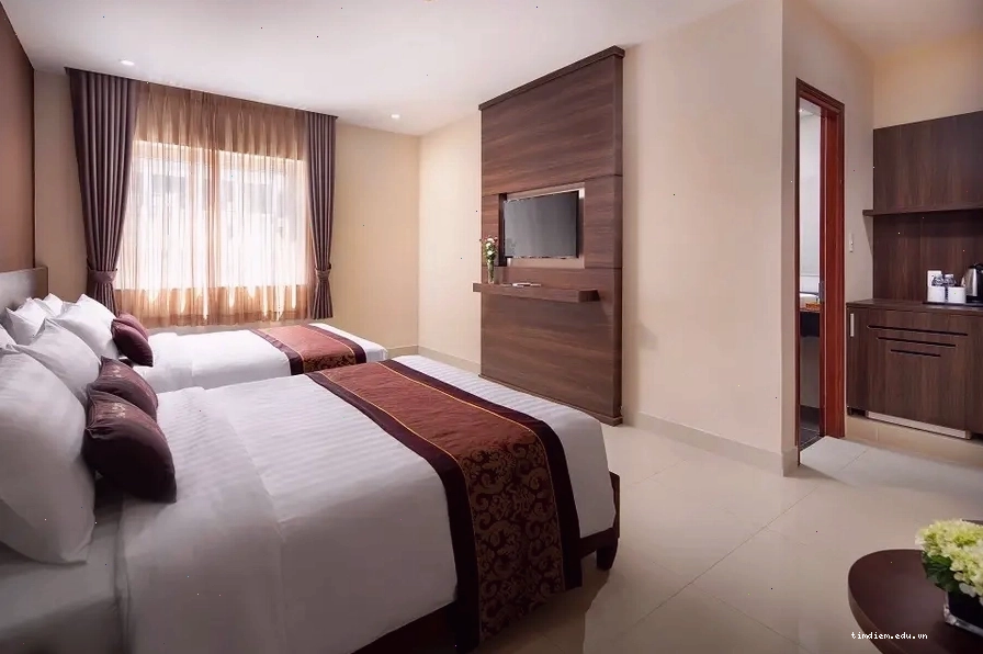 Nội thất phòng ngủ tại khách sạn Nolis