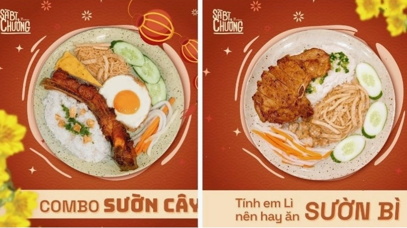 Phần cơm tấm Sà Bì Chưởng đầy đặn