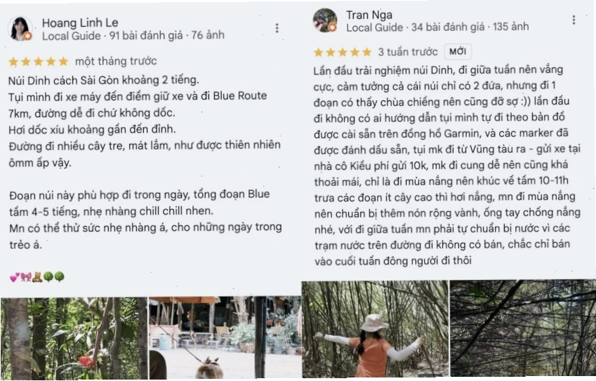 Phản hồi tích cực từ du khách về hành trình chinh phục Núi Dinh