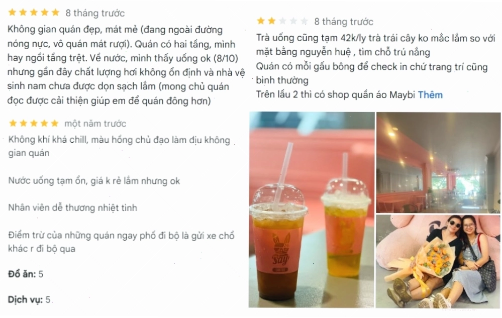 Phản hồi tích cực từ khách hàng về Say Coffee 24H Nguyễn Huệ