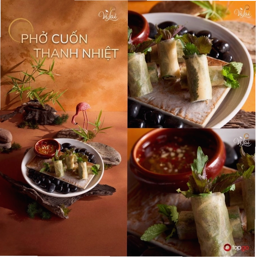 Phở cuốn thanh nhiệt – món ăn đặc trưng tại Chay Vị Lai