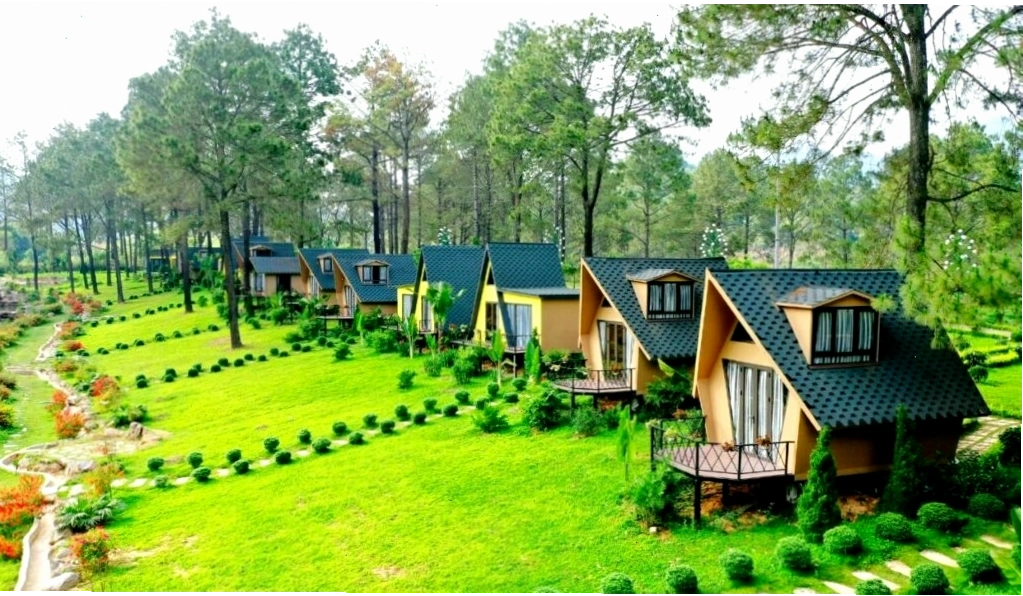 Phối cảnh tổng thể một khu villa Mộc Châu