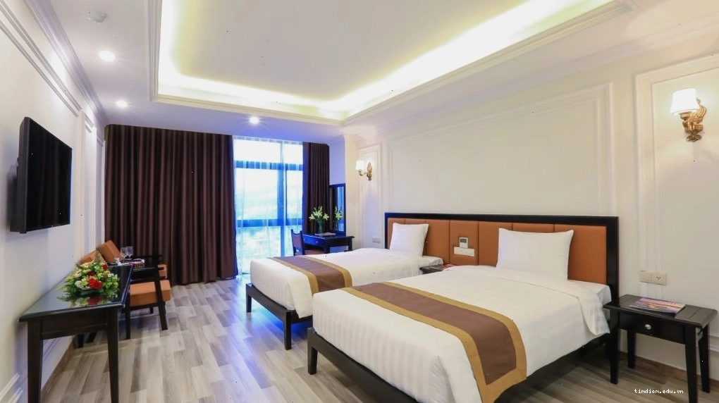 Phòng Deluxe TWIN với hai giường đơn tại Khách sạn Galaxy Hạ Long
