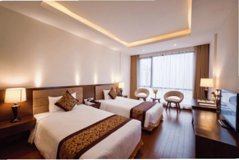 Phòng Deluxe Twin với hai giường đơn tiện nghi