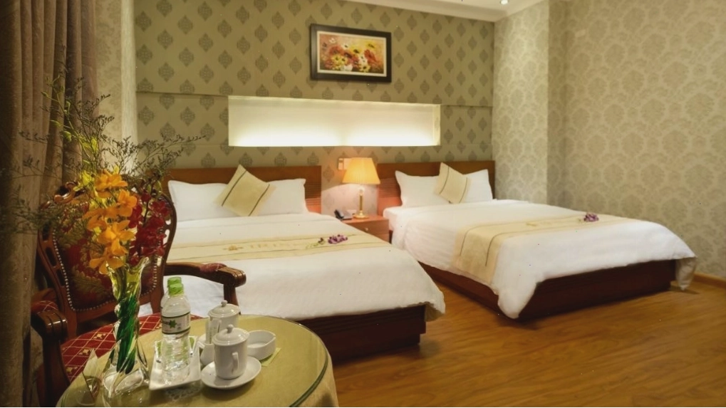 Phòng Family Room tại Khách sạn Iris Đà Nẵng với không gian thoáng đãng