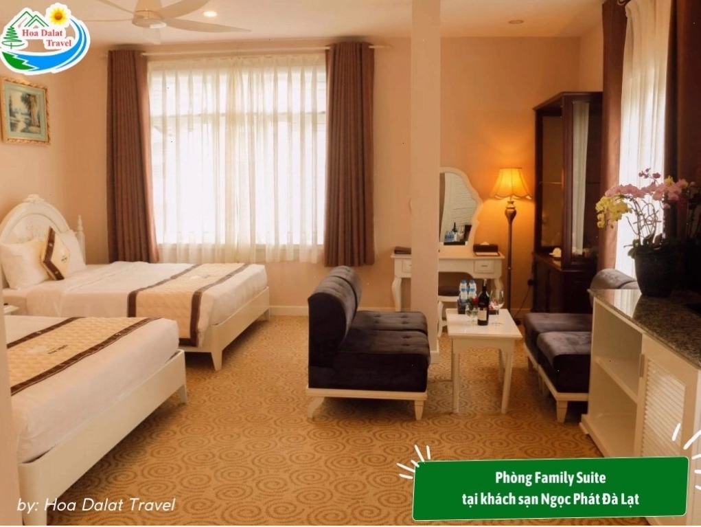 Phòng Family Suite tại Khách sạn Ngọc Phát Đà Lạt cho gia đình