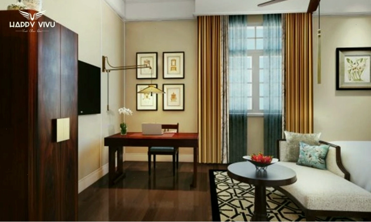 Phòng Grand Luxury tại khách sạn Metropole Hà Nội với nội thất sang trọng