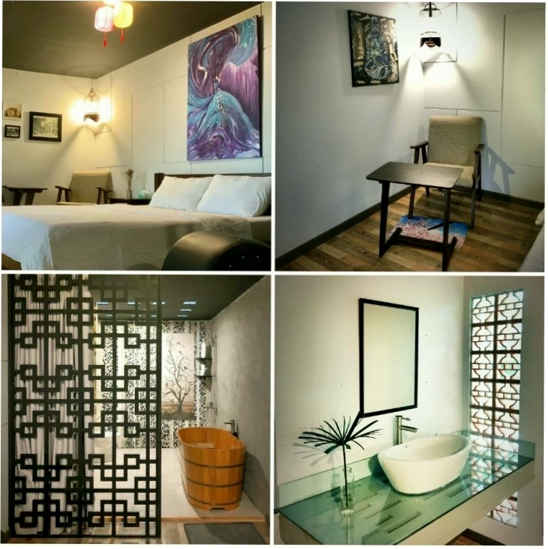 Phòng nghỉ tối giản tại The AN Homestay