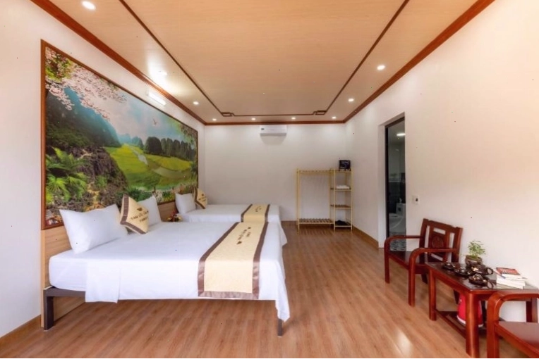 Phòng nghỉ và bungalow tại Tân Đinh Farmstay có tầm nhìn đẹp hướng ra núi