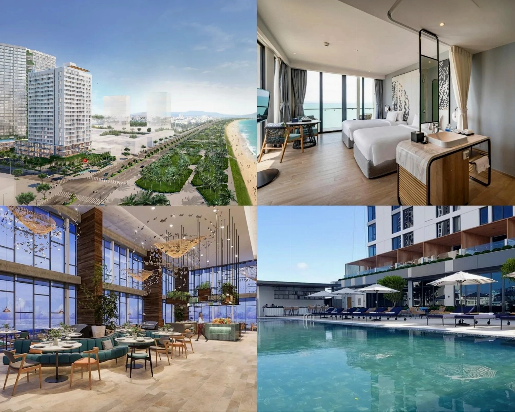 Phòng ngủ tiện nghi trong villa Quy Nhơn