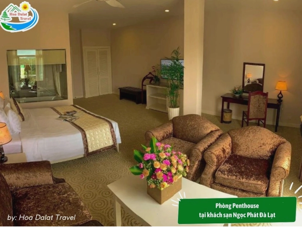 Phòng Penthouse Khách sạn Ngọc Phát Đà Lạt với tầm nhìn toàn cảnh