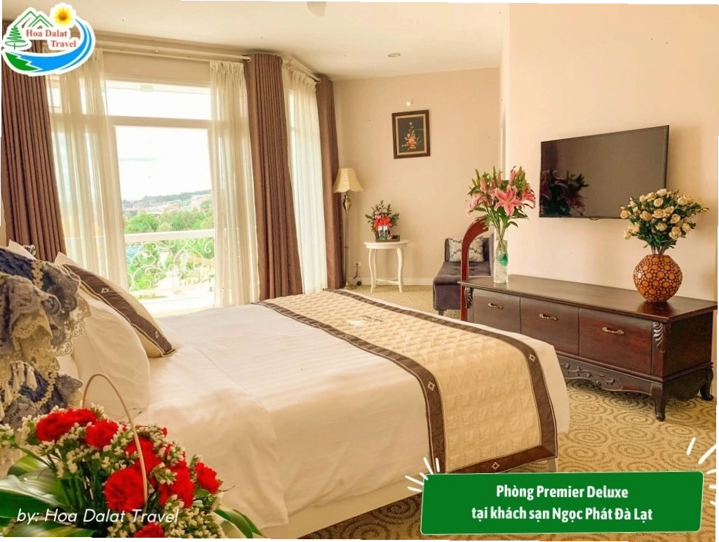 Phòng Premier Deluxe Khách sạn Ngọc Phát Đà Lạt sang trọng và đầy đủ tiện nghi