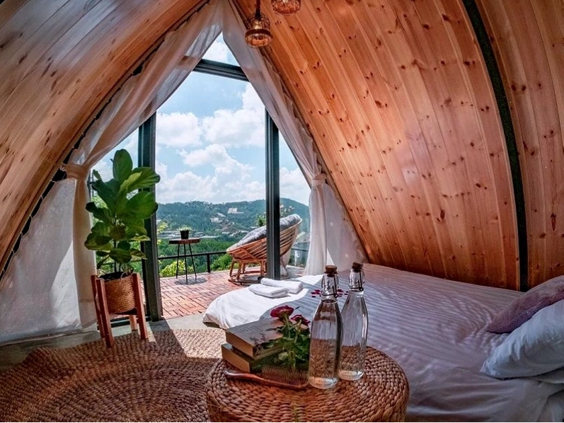 Quán cafe Mây Lang Thang Đà Lạt với không gian thoáng đãng