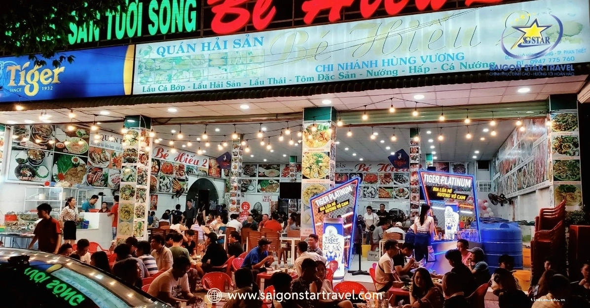 Quán hải sản Bé Hiếu với các món ăn hấp dẫn