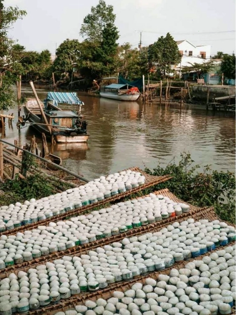 Quy trình làm bột thủ công tại Làng bột Sa Đéc
