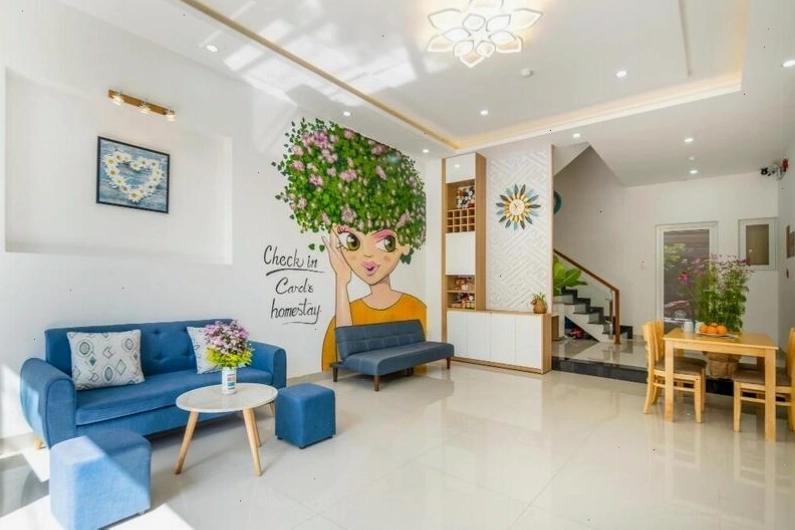 Sảnh chính ấn tượng của Carol's Homestay