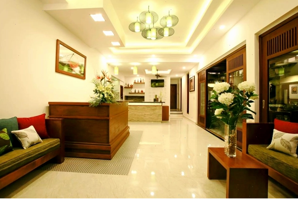 Sảnh đón khách khang trang tại Green Boutique Villa Hội An với thiết kế tinh tế