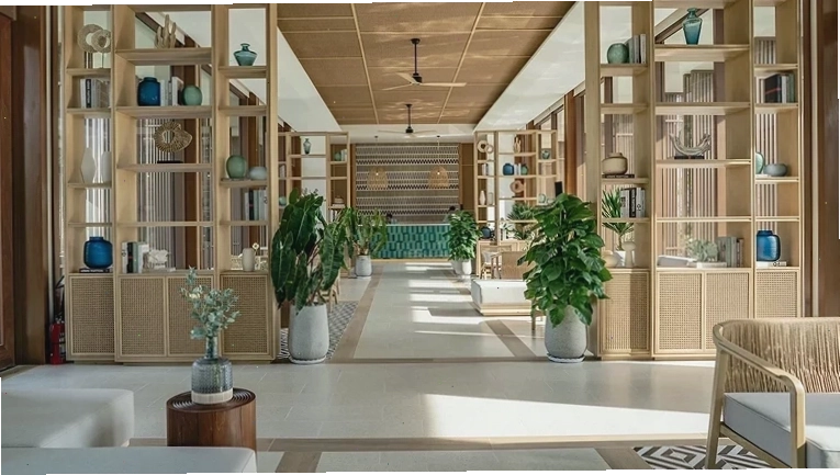 Sảnh lễ tân sang trọng của The Ocean Villas Quy Nhơn