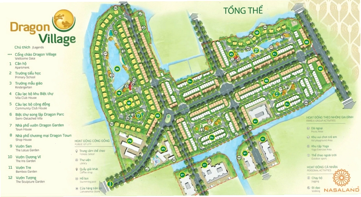 Sơ đồ mặt bằng tổng thể khu đô thị Dragon Village