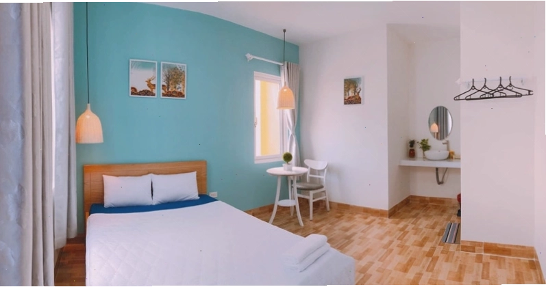 Sunday Homestay Vũng Tàu với gam màu dễ thương, ngọt ngào và không gian bếp chung tiện lợi