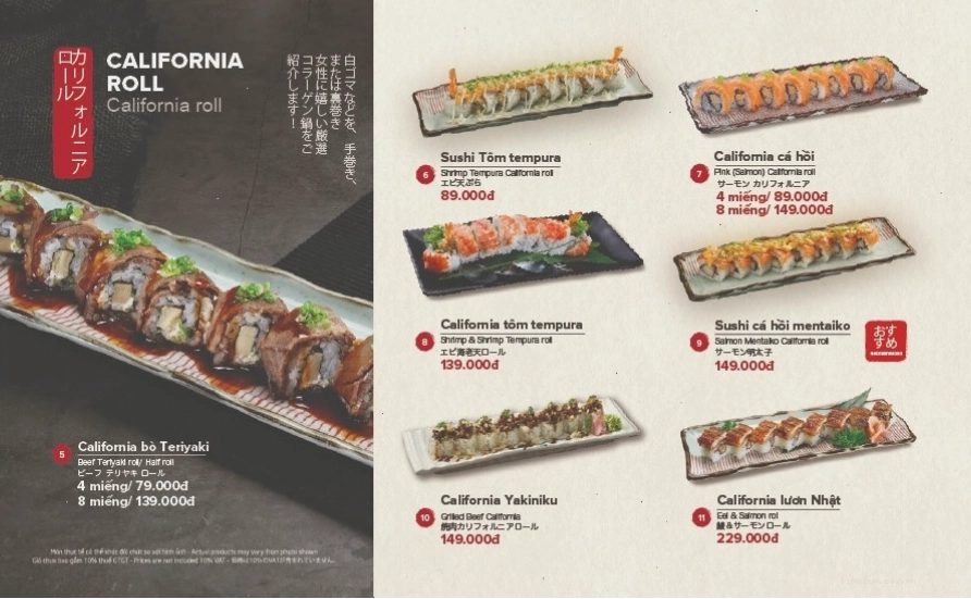 Sushi hảo hạng với nhiều loại topping đa dạng