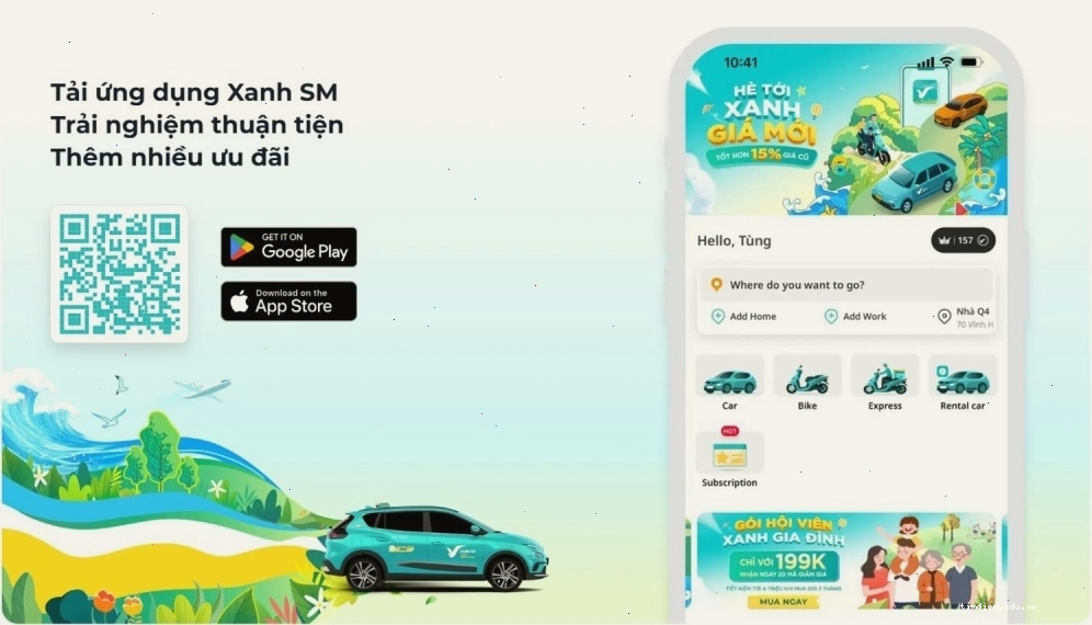 Tải ứng dụng Xanh SM để di chuyển đến T-Box Cafe Phim Đào Tấn